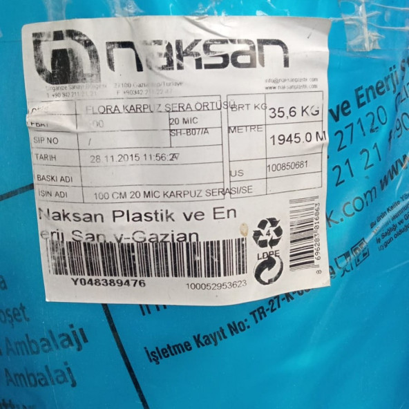 Karpuz sera şeffaf Mulch 80 Cm 20 Micron 23Kg. - Resim 2