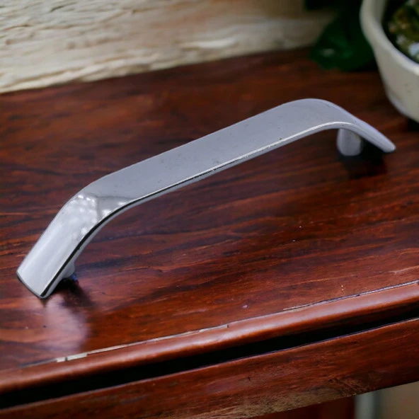 Mobilya Mutfak Dolabı Çekmece Dolap Kulpları Kapak Kulpu Kulbu Krom Renk 96 mm Metal Kulp - Resim 4