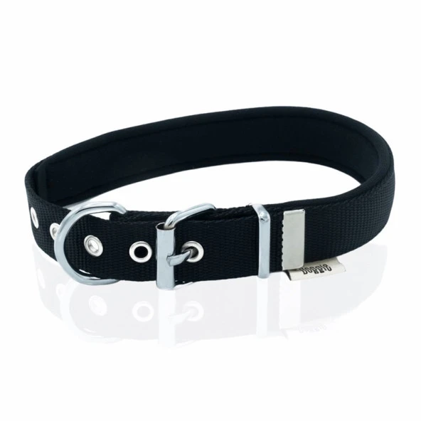 Doggie Konfor Dokuma Köpek Boyun Tasması Siyah 2,5x37-45 Cm Medium