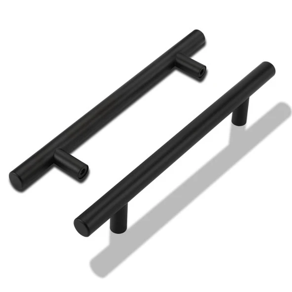 Mobilya Mutfak Çekmece Dolap Kapak Kulpu Kulbu 128 mm Mat Siyah Metal Kulp - Resim 6