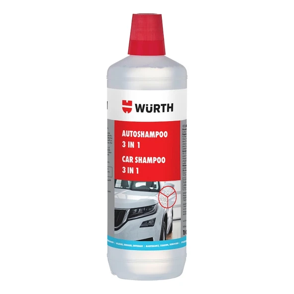 WÜRTH 3 ü 1 Arada Araba Şampuanı 1 Lt. - Temizlik, Parlaklık ve Koruma