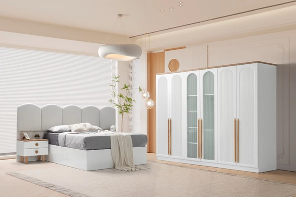 ALYA BAZALI MDF YATAK ODASI TAKIMI ürün görseli 1