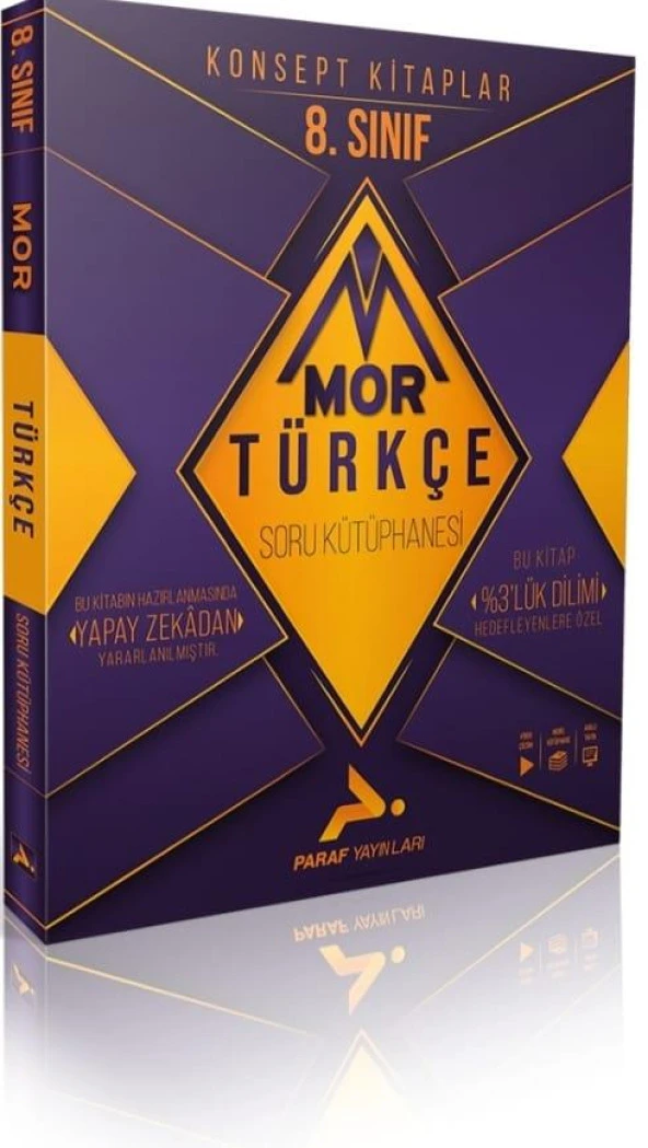 Paraf LGS Mor Türkçe Soru Kütüphanesi PRF Paraf Yayınları