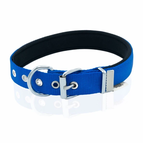 Doggie Konfor Dokuma Köpek Boyun Tasması RoyalMavi 2,5x42-50 Cm Large