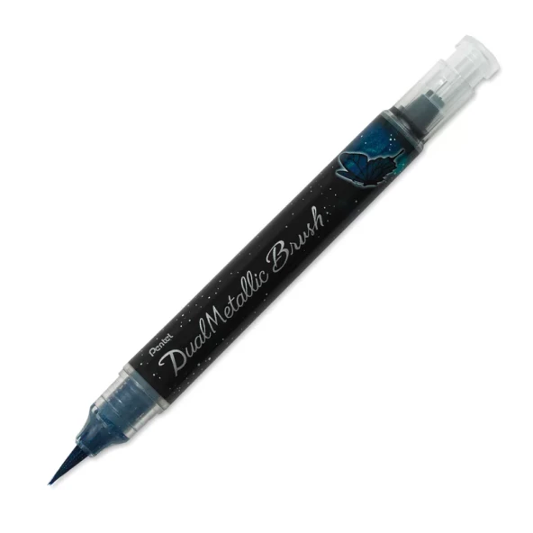 Pentel Sıvı Metalik Mürekkepli Pompalı Fırça Uçlu Kalem Mavi-Yeşil