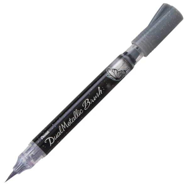 Pentel Sıvı Metalik Mürekkepli Pompalı Fırça Uçlu Kalem Gümüş