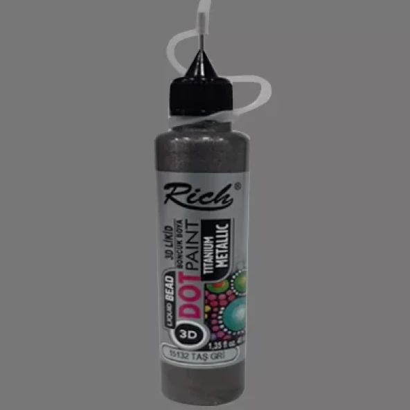 Rich Dot Paınt Boncuk Boya Titanium Metalik  15132 Taş Gri