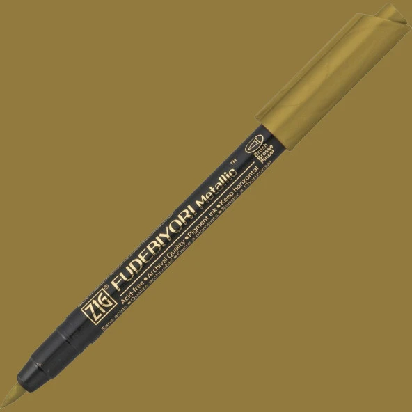 Zig Fudebiyori Fırça Uçlu Metalik Kalem Gold ürün görseli 1