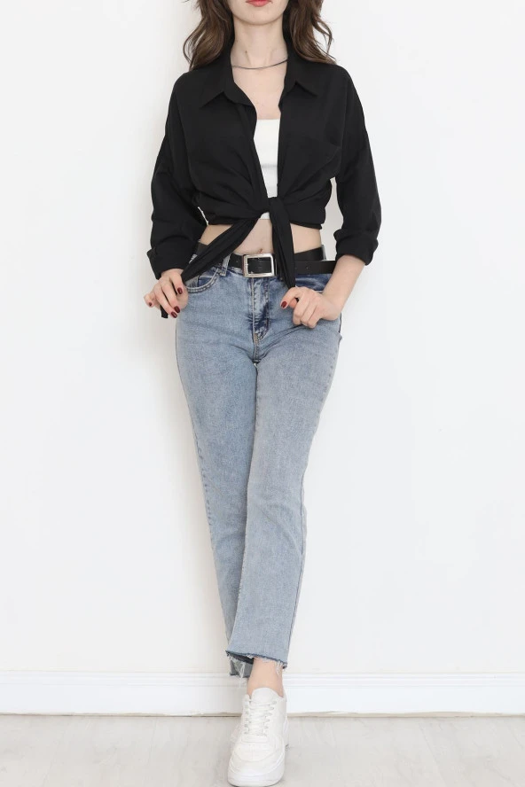 Çift Cepli Gömlek Siyah - 16656.1775. - Resim 8