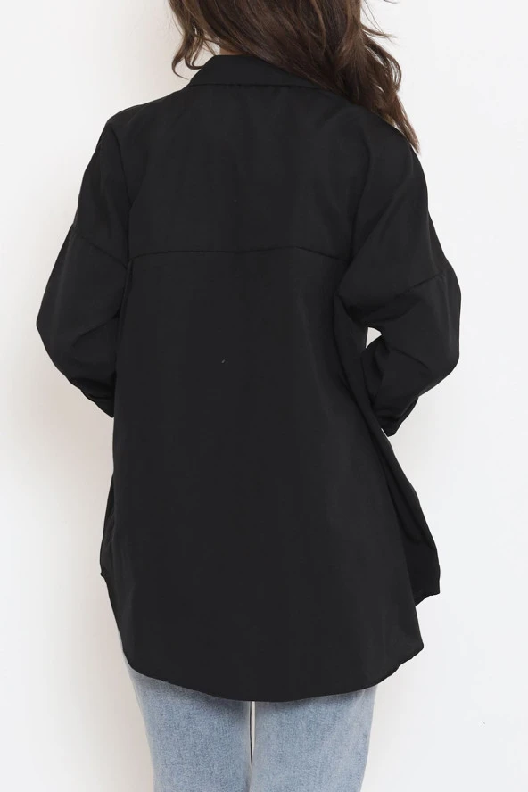 Çift Cepli Gömlek Siyah - 16656.1775. - Resim 9