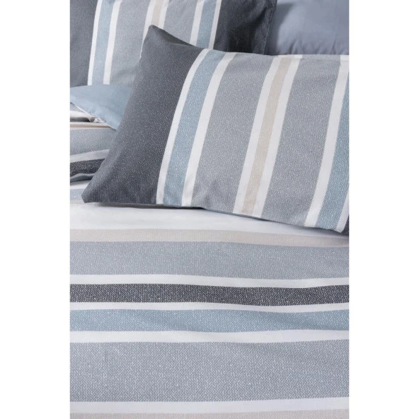 Cotton Box Line Ranforce Çift Kişilik Nevresim Takımı Agatha Gri - 2