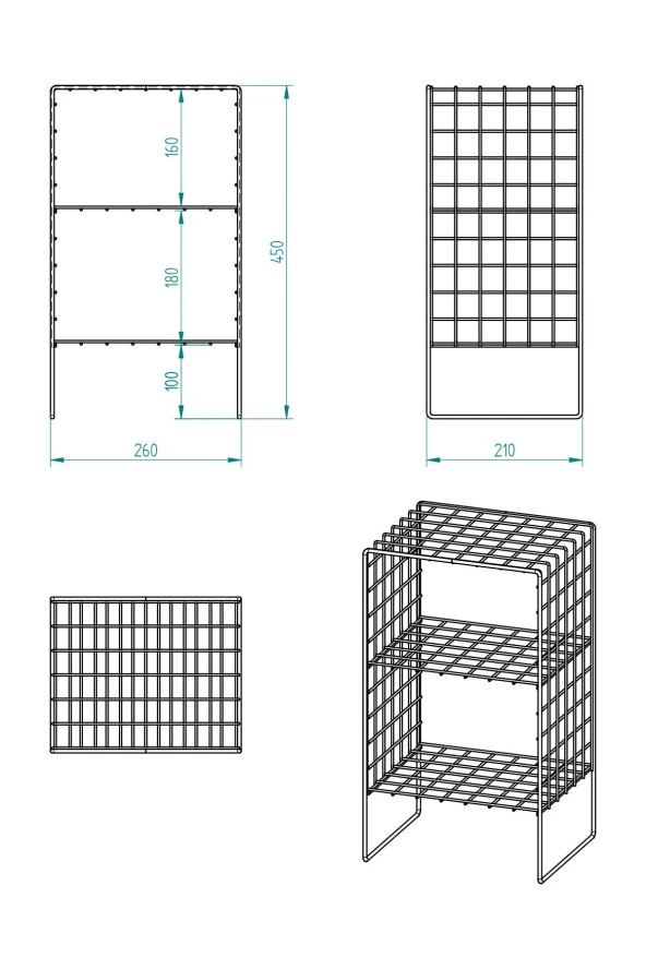 Metal Sehpa -İskandinav Tarzı - 8