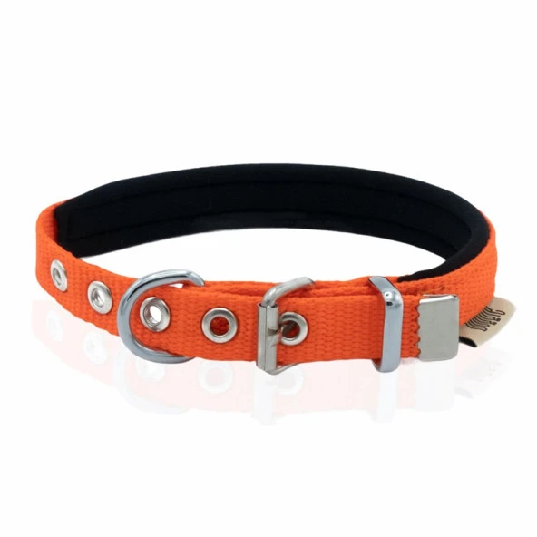 Doggie Konfor Dokuma Köpek Boyun Tasması Turuncu 1,5x20-25 Cm Medium - 1