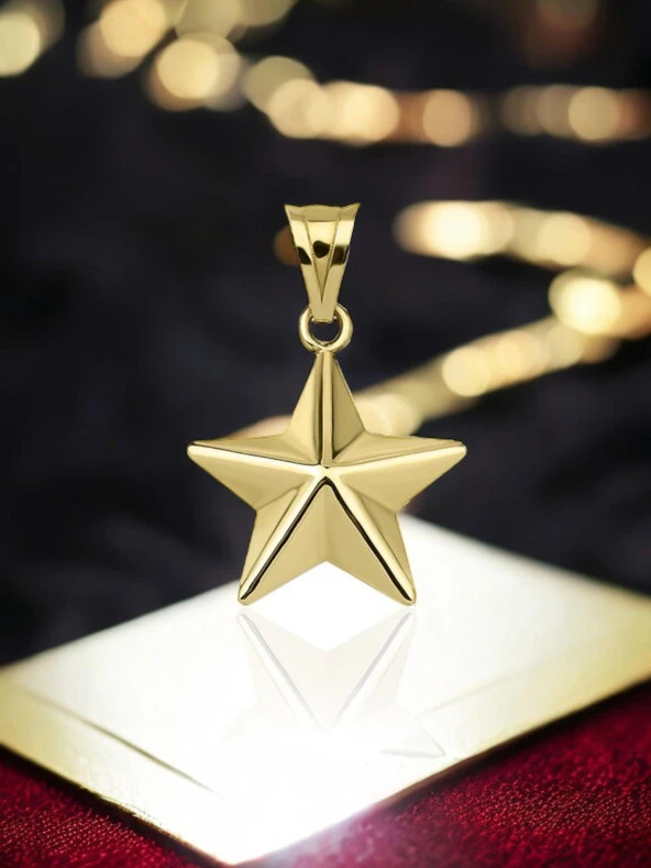 Minik Yıldız Altın Kolye Ucu Taşsız Günlük - Resim 2