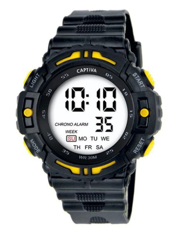 Captiva 30 mt Suya Dayanıklı Digital Alarm-Kronometre-Led Işık Spor Kasa Çoçuk Kol Saati CPT.X025