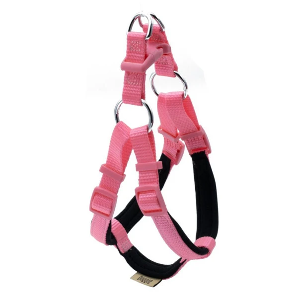 Doggie Konfor Dokuma Ronnin Köpek Göğüs Tasması Pembe 1,5x40-45 Cm Small