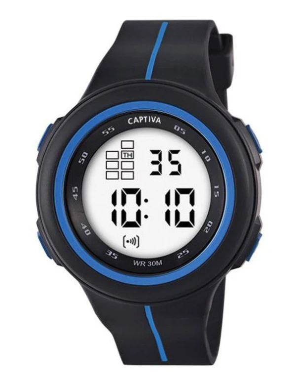 Captiva 30 mt Suya Dayanıklı Digital Alarm-Kronometre-Led Işık Spor Kasa Çoçuk Kol Saati CPT.X037