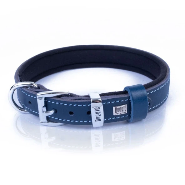 Doggie Konfor Pati Desenli Deri Köpek Boyun Tasması RoyalMavi 2x35-40 Cm Medium ürün görseli 1
