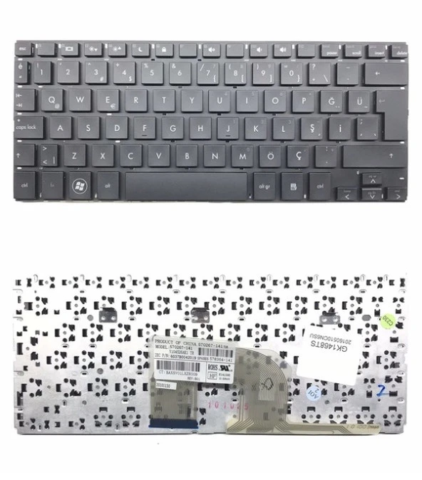 Hp Mini 2150 5100 5101 5102 5103 5105 Klavye Siyah TR V104526AK1, 570267-141, 578364-141