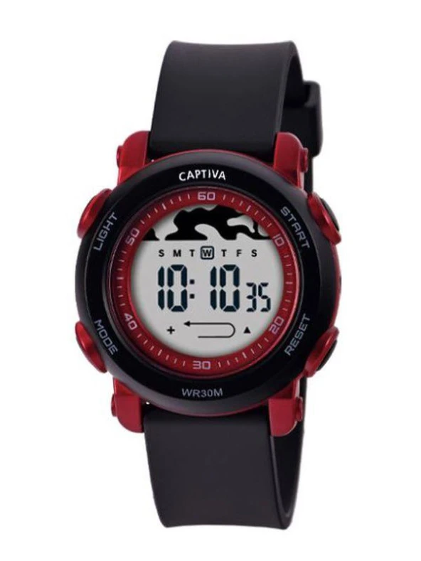 Captiva 30 mt Suya Dayanıklı Digital Alarm-Kronometre-Led Işık Spor Kasa Çoçuk Kol Saati CPT.X074