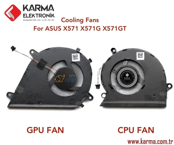 ASUS VivoBook K571, K571lı, K571lh Notebook uyumlu CPU, GPU Fanı Takım (Sağ-Sol SET) - 2