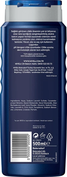 NIVEA Men Protect&Care Duş Jeli 500ml - Resim 3