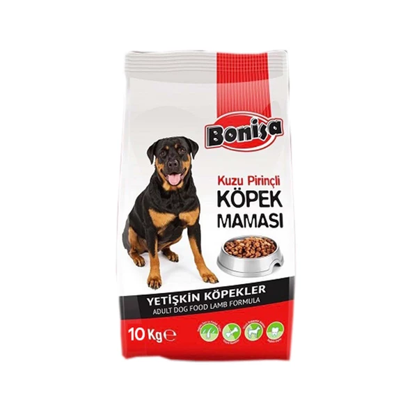 Bonisa Kuzu Etli Pirinçli Köpek Maması 10 Kg