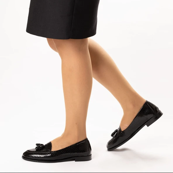 TwoEgoist Kadın Hakiki Deri Günlük Şık Klasik Loafer Ayakkabı - 9