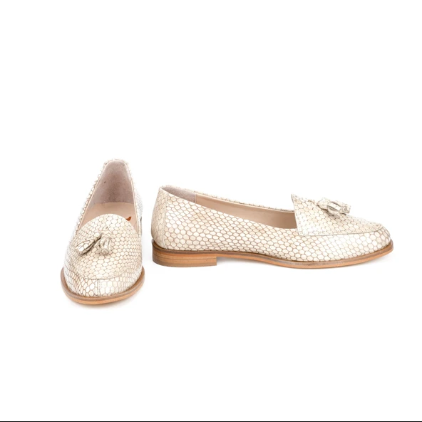TwoEgoist Kadın Hakiki Deri Günlük Şık Klasik Loafer Ayakkabı - 5