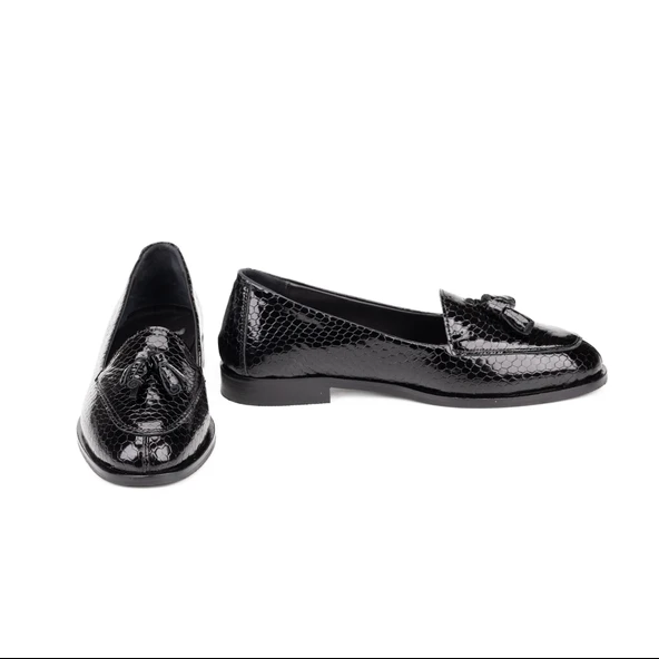 TwoEgoist Kadın Hakiki Deri Günlük Şık Klasik Loafer Ayakkabı - 11