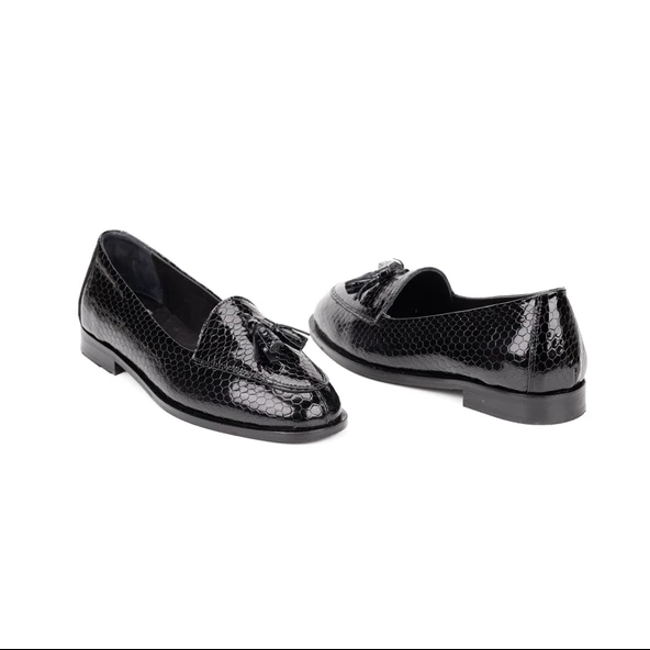 TwoEgoist Kadın Hakiki Deri Günlük Şık Klasik Loafer Ayakkabı - 12
