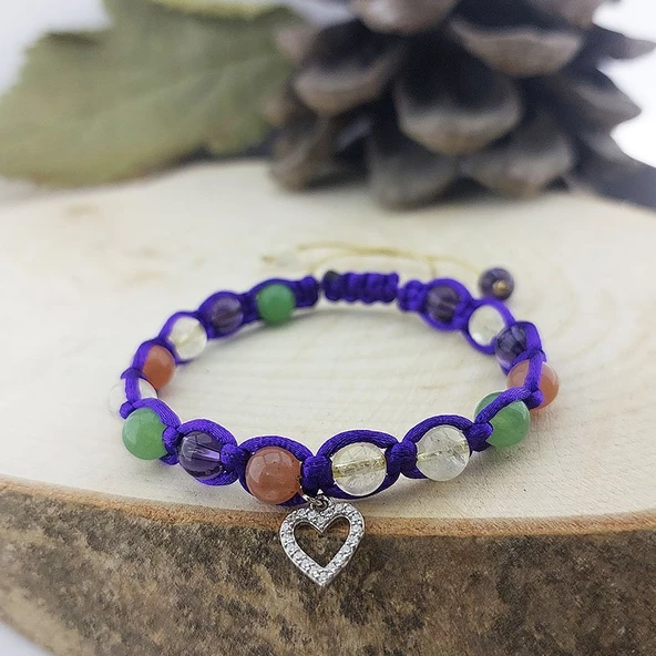 Vaoov 925 Ayar Gümüş Doğal Taşlı Zenginlik Bilekliği - Resim 8