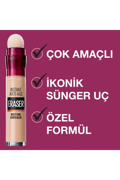 Maybelline New York Kapatıcı - Instant Age Eraser Concealer 121 Light Honey - 4