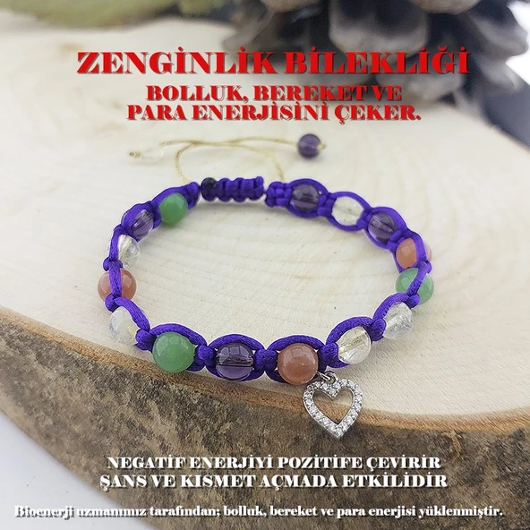 Vaoov 925 Ayar Gümüş Doğal Taşlı Zenginlik Bilekliği ürün görseli