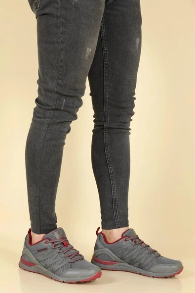 Lumberjack Dora 4FX Gri Kırmızı Anatomik Orijinal Ürün Erkek Spor Ayakkabı - Resim 2