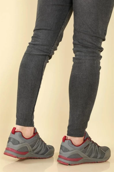 Lumberjack Dora 4FX Gri Kırmızı Anatomik Orijinal Ürün Erkek Spor Ayakkabı - Resim 3