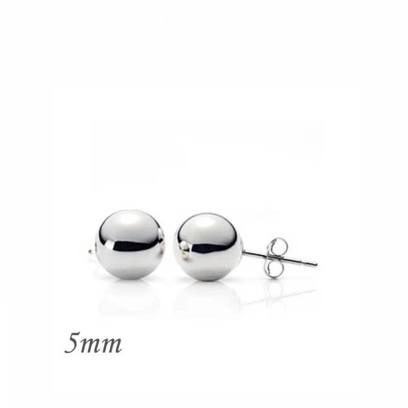 himarry 925 Ayar Gümüş Top Küpe - 5 mm