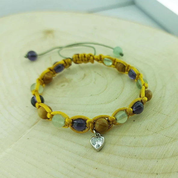 Vaoov 925 Ayar Gümüş Doğal Taşlı Bağışıklık Sistemini Güçlendiren Bileklik - Resim 8