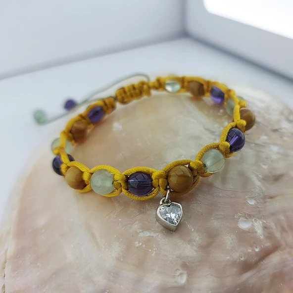 Vaoov 925 Ayar Gümüş Doğal Taşlı Bağışıklık Sistemini Güçlendiren Bileklik - Resim 5