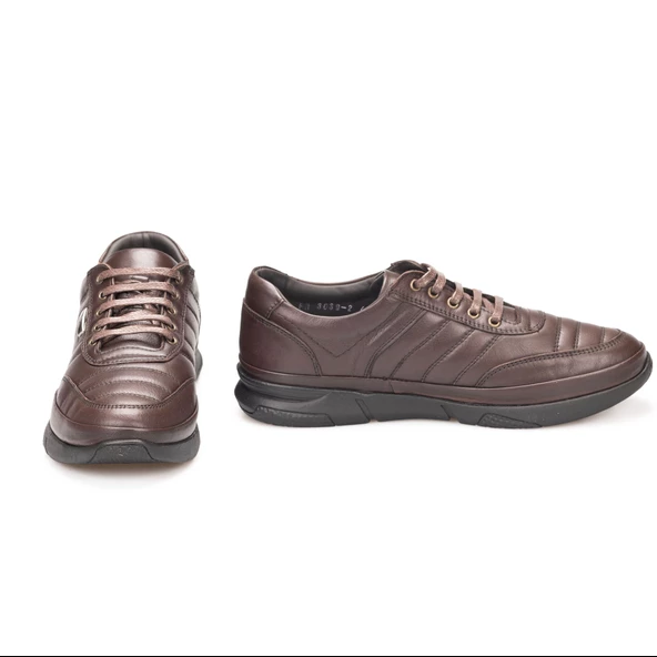 Erkek Hakiki Deri Kauçuk Taban Anatomik Günlük Spor Ayakkabı - Sneaker - 6