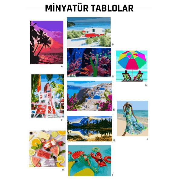 Sayılarla Boyama YAZ Tatil Tabloları (10 Farklı Süper TABLO) - 3