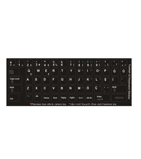 Asus Notebook Klavye TR Stiker Siyah