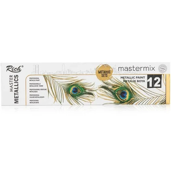 Rich Mastermix 12x60cc Akrilik Boya METALİK RENKLER Set / 14296 - Resim 2