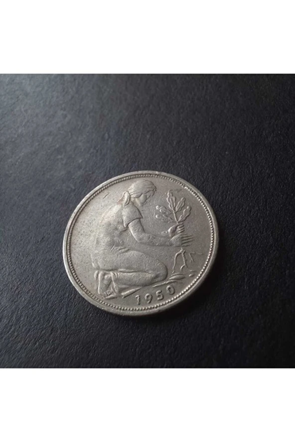 1950 Almanya 50 pfennig ÇÇT eski yabancı madeni para