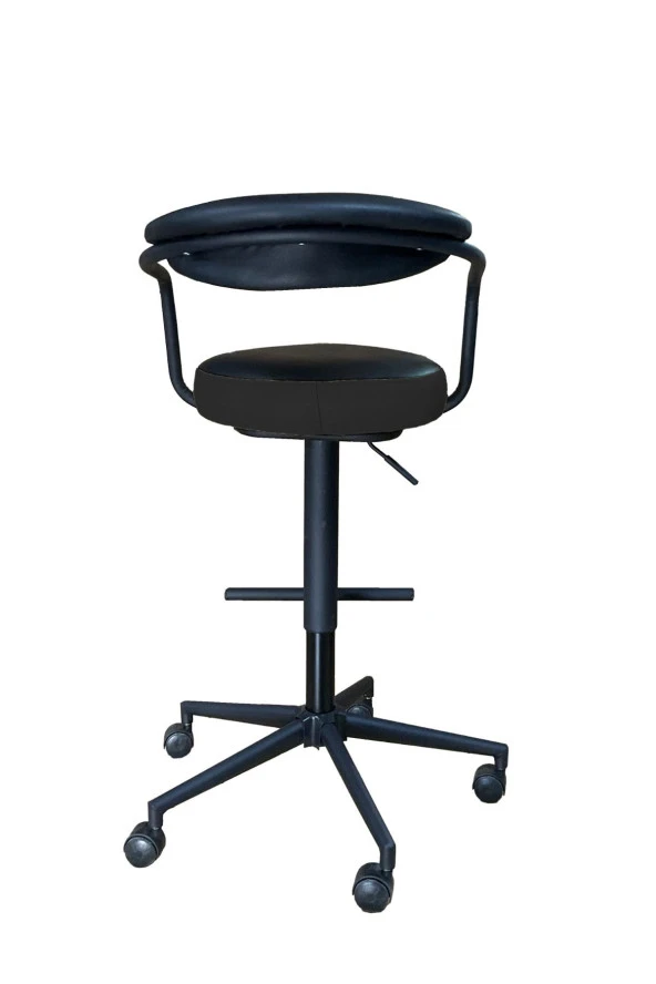 gizmo mobilya Döner Tekerlekli Siyah Çalışma Taburesi - 2