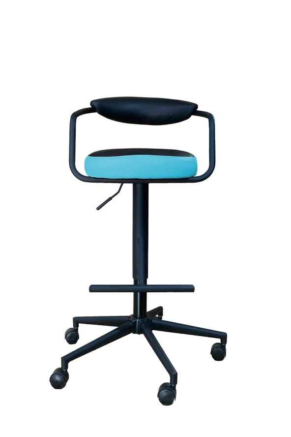 gizmo mobilya Döner Tekerlekli Turkuaz Çalışma Taburesi - 4