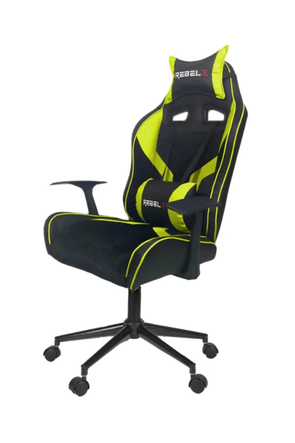 Rebelx Oyuncu Koltuğu Basic Krom Ayak Sarı Renk - Resim 4
