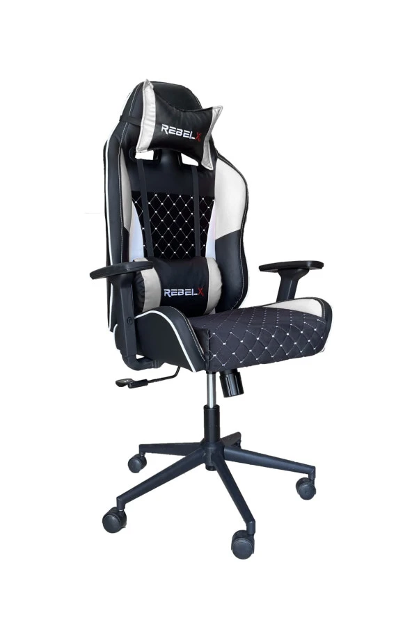 Rebelx Oyuncu Koltuğu Rombus Beyaz Renk - Resim 6
