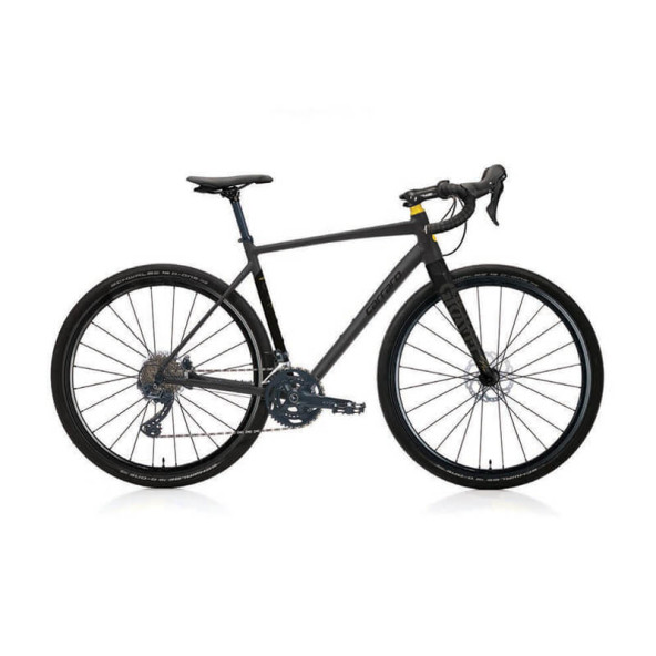 Carraro Gravel G4 Pro 28 jant Yol & Yarış Bisikleti (Mat Antrasit Siyah Sarı) 52 Kadro
