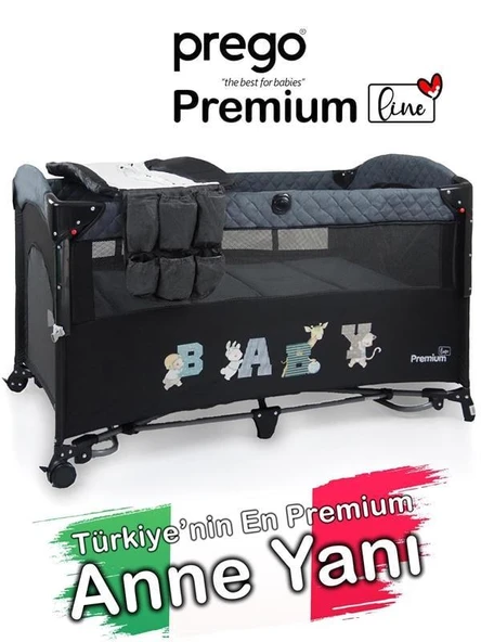 Prego Premium Line Alt Açma Üniteli FÜME Anne Yanı Oyun Parkı 70*120 Füme 8049 ürün görseli